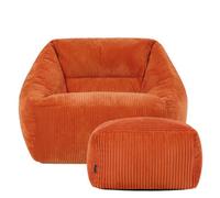 Icon Armchair And Footstool Jumbo Cord Bundle Terracotta