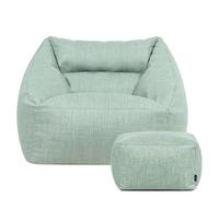 icon Bean Bag Armchair & Footstool Outdoor Woven in Green ICON Green