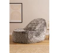 Icon Beanbags Faux Fur Dream Lounger Bean Bag Grey