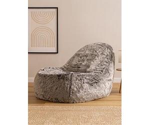 Icon Beanbags Faux Fur Dream Lounger Bean Bag Grey