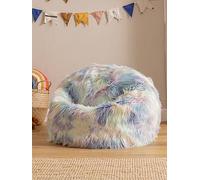 Faux Fur Fluffy Unicorn Kids Bean Bag Print Childrens Classic Beanbag Chair