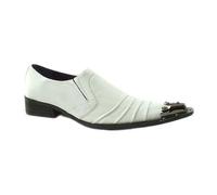 Icon Carnaby Street (Gucinari Men's Adillo White Leather Slip-On Loafers, Steel Toe Cap, Pointed Design, Size UK 6-11 EU 40-45 (White, UK Footwear Size System, Adult, Men, Numeric, Medium, 10)