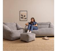 Icon Sofa And Footstool Bundle, Jumbo Cord, Light Grey