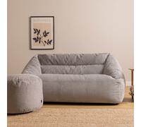 Icon Cecilia Jumbo Cord Sofa Bean Bag And Round Footstool, Grey