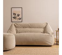 Icon Cecilia Jumbo Cord Sofa Bean Bag And Round Footstool, Stone