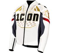 Icon Contra 3 Rizz Rizz, leather jacket perforated 3XL White/Black/Gold/Red