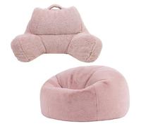 Icon Cuddle Cushion And Kingston Rabbit Faux Fur Classic Bean Bag, Rose Dust