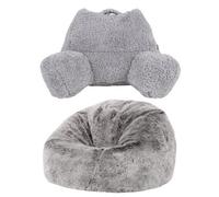 Icon Cuddle Cushion Grey And Kids Kingston Arctic Wolf Faux Fur Classic Bean Bag