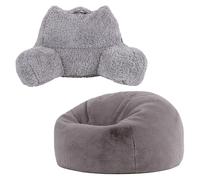 icon Cuddle Cushion & Kingston Rabbit Faux Fur Classic Bean Bag in Grey ICON Grey
