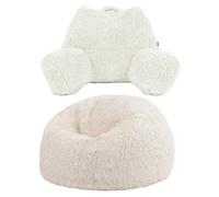 Icon Cuddle Cushion Natural And Kingston Yeti Faux Fur Classic Bean Bag
