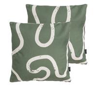 icon Cushion Kyoto Fabric 2X Leaf & 2X Squiggle 43X43Cm