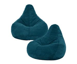 icon Dalton Cord Adult Bean Bag Chair, Set of 2 in Teal ICON Teal