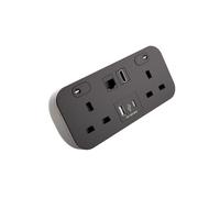 Icon Desktop Unit Two BS1363 sockets dual A&C smart charger Black