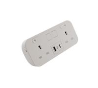 Icon Desktop Unit Two BS1363 sockets dual A&C smart charger White