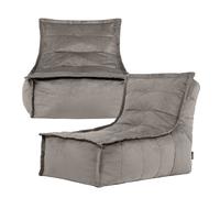 icon Dolce Large Beanbag Lounger, Velvet (2-Pack) in Charcoal ICON Charcoal