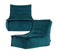 icon Dolce Large Beanbag Lounger, Velvet (2-Pack) in Teal ICON Teal