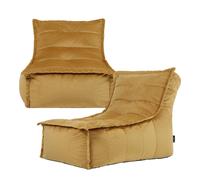 icon Dolce Large Beanbag Lounger Velvet Ochre Yellow Set Of 2