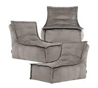 icon Dolce Large Beanbag Lounger, Velvet (3-Pack) in Charcoal ICON Charcoal