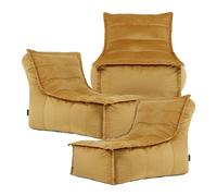 icon Dolce Large Beanbag Lounger, Velvet (3-Pack) in Yellow ICON Yellow