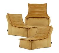 icon Dolce Large Beanbag Lounger Velvet Ochre Yellow 3-Pack