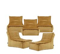 icon Dolce Large Beanbag Lounger Velvet Ochre Yellow 5-Pack