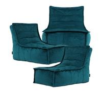 icon Dolce Large Beanbag Lounger Velvet Teal 3-Pack
