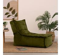 icon Dolce Lounger Bean Bag Olive Green Velvet Bean Bag Chair ICON Olive