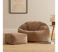 icon Kingston Bean Bag & Footstool Jumbo Cord Bundle in Brown | Size: Medium ICON Brown Medium