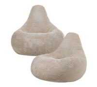 icon Dalton Cord Adult Bean Bag Chair, Set of 2 in Natural ICON Natural