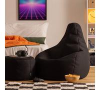 icon Performance Mesh Gaming Bean Bag Recliner & Footstool in Black | Size: Medium ICON Black Medium