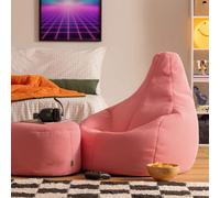 icon Performance Mesh Gaming Bean Bag Recliner & Footstool in Light Pink | Size: Medium ICON Light Pink Medium