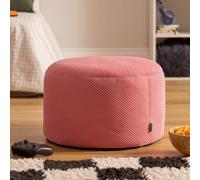 Icon Gaming Performance Mesh Round Footstool Bean Bag, Light Pink