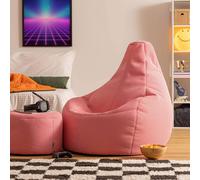 icon Gaming Performance Mesh XL Recliner Bean Bag & Footstool in Pink | Size: Extra Large ICON Pink Extra Large