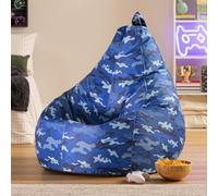 Icon Gaming Recliner Bean Bag, Blue Camo Print