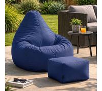icon Gaming Recliner Indoor & Outdoor Bean Bag with Footstool in Mid Navy ICON Mid Navy
