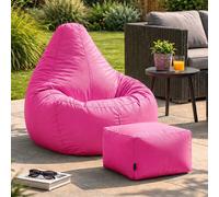 icon Gaming Recliner Indoor & Outdoor Bean Bag with Footstool in Pink ICON Pink