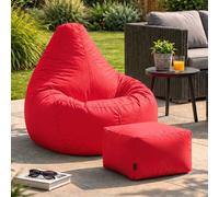 icon Gaming Recliner Indoor & Outdoor Bean Bag with Footstool in Red ICON Red