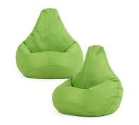 Highback Gaming Beanbag, Indoor and Outdoor (2-Pack) ICON Lime One Size