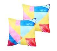icon Indoor And Outdoor Abstract Leaf Waterproof Filled Cushion 2X Blue Double Sided Print