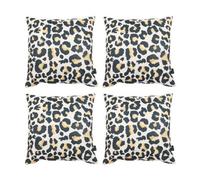 icon Indoor Outdoor Cushions Filled, Boho Collection, Leopard Print, Set of 4, 43cm x 43cm, Water Resistant, Outdoor Cushions for Garden Furniture, Lounge, Garden, Patio