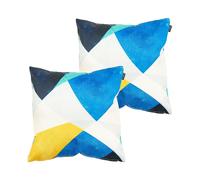 icon Indoor & Outdoor Abstract Leaf Waterproof Cushion 2x Blue Double Sided Print in Yellow | Size: 43 cm x 43 cm ICON Yellow 43 cm x 43 cm