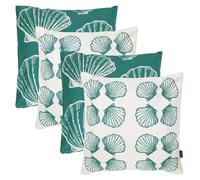 icon Indoor Outdoor Cushions Filled, Summer Collection, Print Mix, Set of 4, 43cm x 43cm, Water Resistant, Yellow Outdoor Cushions for Garden Furniture, Lounge, Garden, Patio