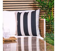 icon Indoor & Outdoor Striped Waterproof Cushion Green in Black | Size: 43 cm x 43 cm ICON Black 43 cm x 43 cm