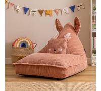Icon Kids Robyn Rabbit Lounger And Cushion Bundle Jumbo Cord Lounger, Pink