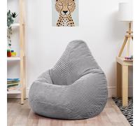 icon Kids Bean Bag Recliner, Dalton, Corduroy in Light Grey ICON Light Grey