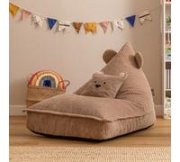 Icon Kids Bertie Bear Lounger And Cushion Bundle Jumbo Cord Lounger, Brown