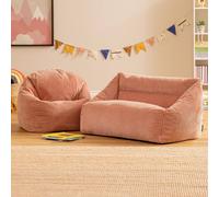 icon Kids Cecilia Corduroy Beanbag Sofa & Kingston Classic Bean Bag in Pink ICON Pink