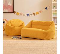 icon Kids Ceclia Bean Bag Sofa And Kids High Rest Jumbo Cord, Ochre