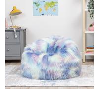 icon Kids Classic Faux Fur Bean Bag Chair Natural Bean Bags for Children in Pink ICON Pink
