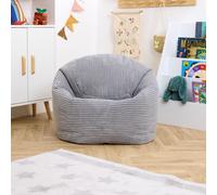 icon Kids Corduroy Beanbag Recliner in Light Grey ICON Light Grey